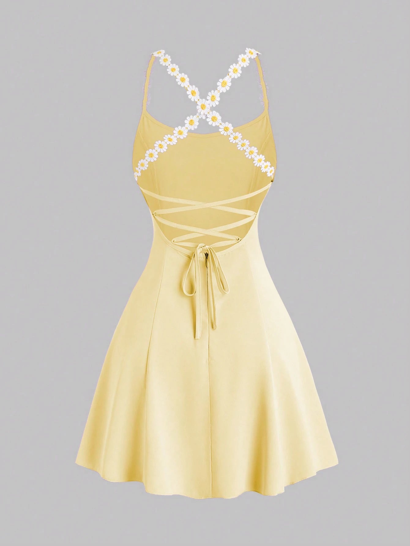 Sweetra Women's Back-Cross Strap Summer Fashion Open Back Dress Mini Short Women Outfit
