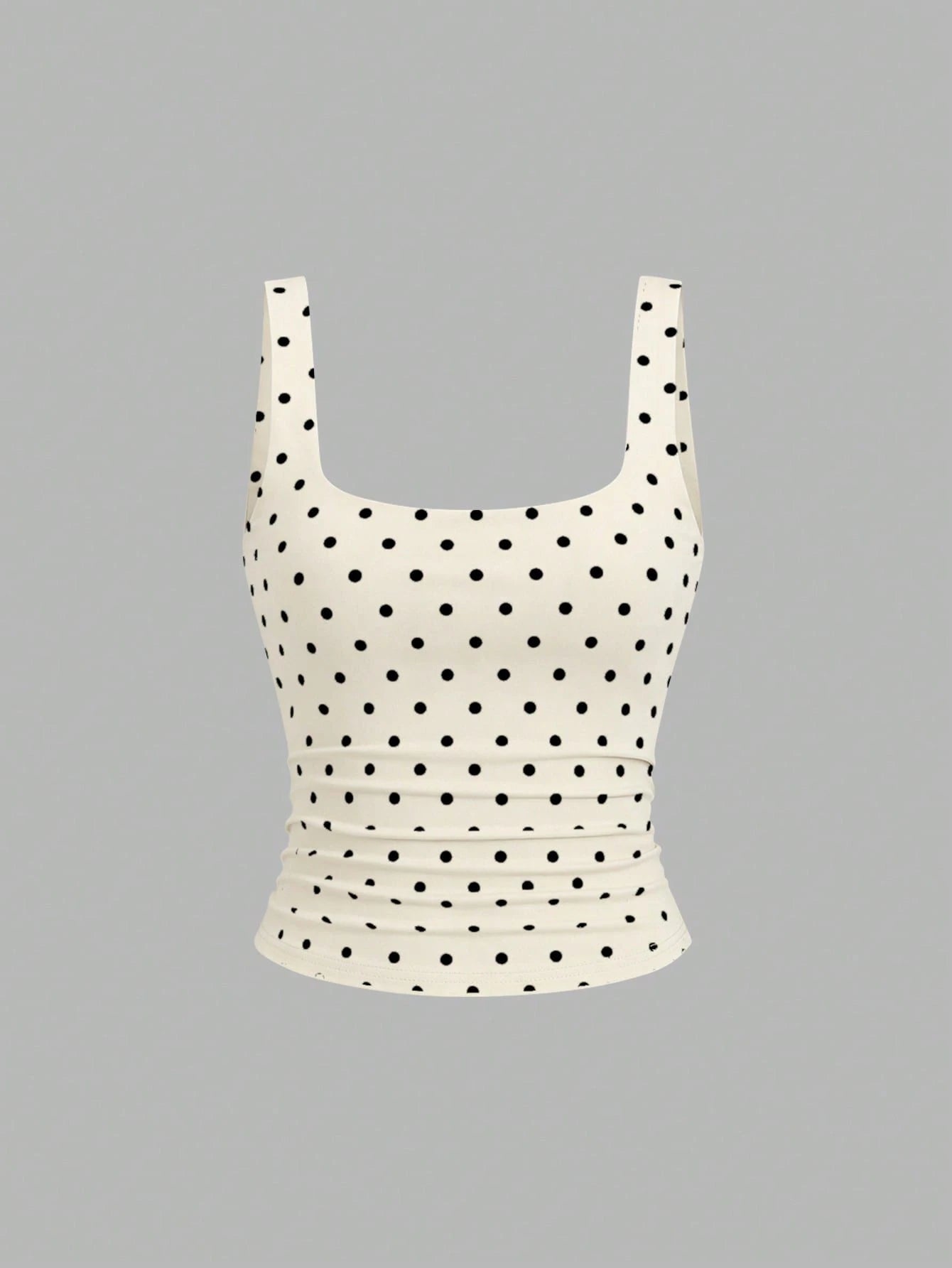 Sweetra Women's Casual Solid Color & Polka Dot Print Tank Top