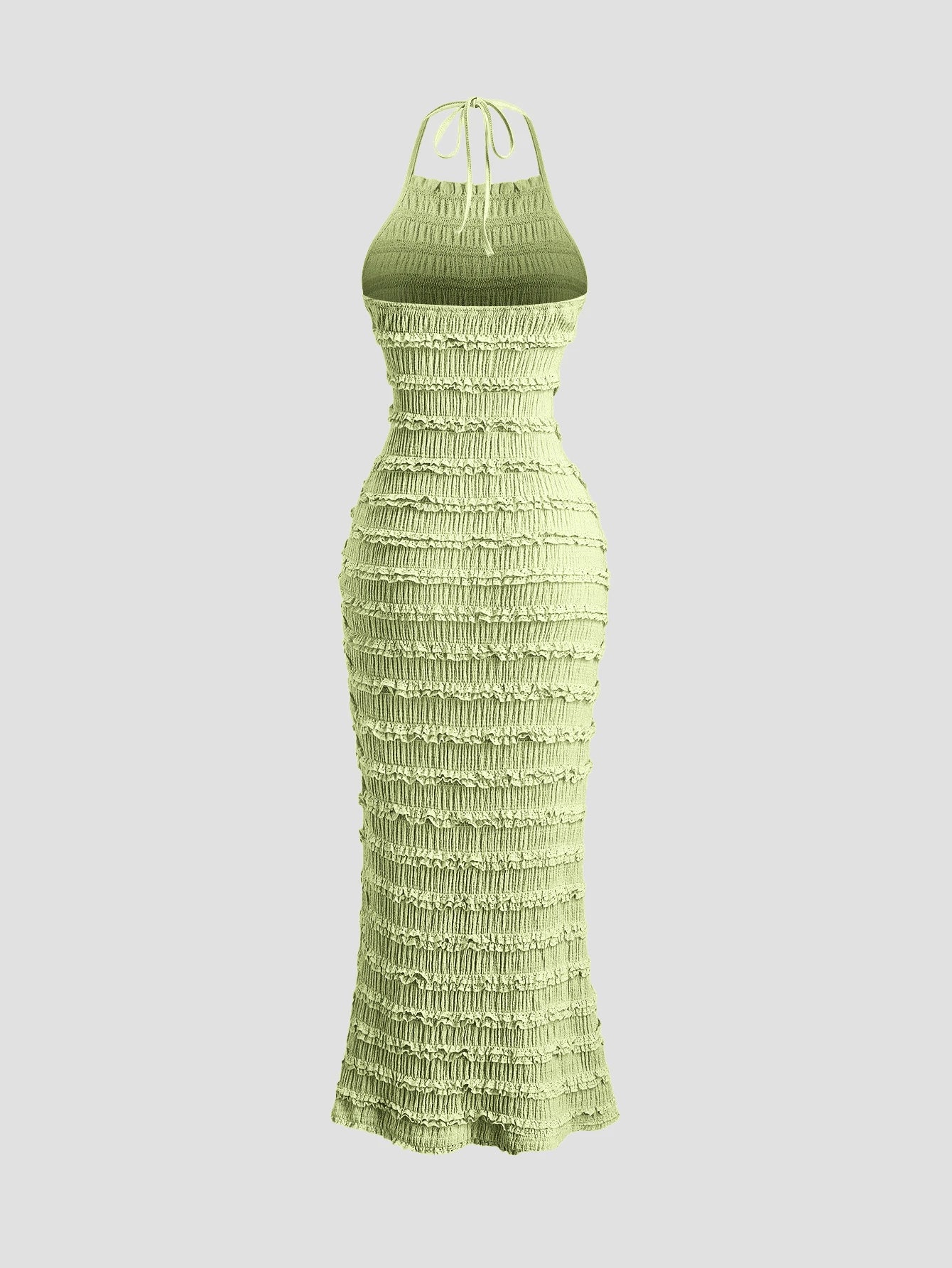 Sweetra Women's Light Yellow Pleated Lace Maxi Dress, Romantic Sexy Resort Style, Spring/Summer