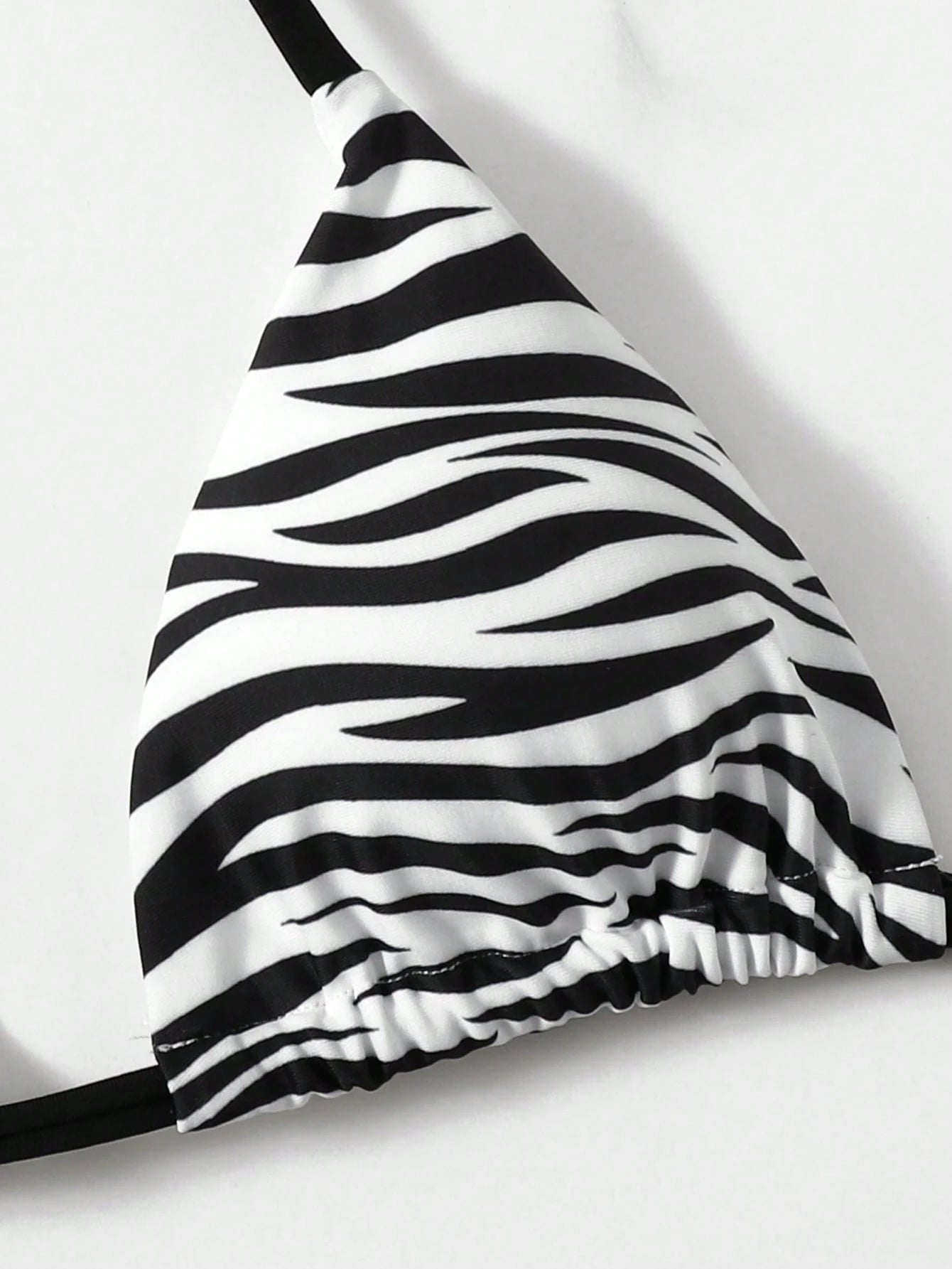 Swim 2pcs/Set 2025 Women Zebra Print Halter Tie Sexy Bikini Set, Random Print Summer