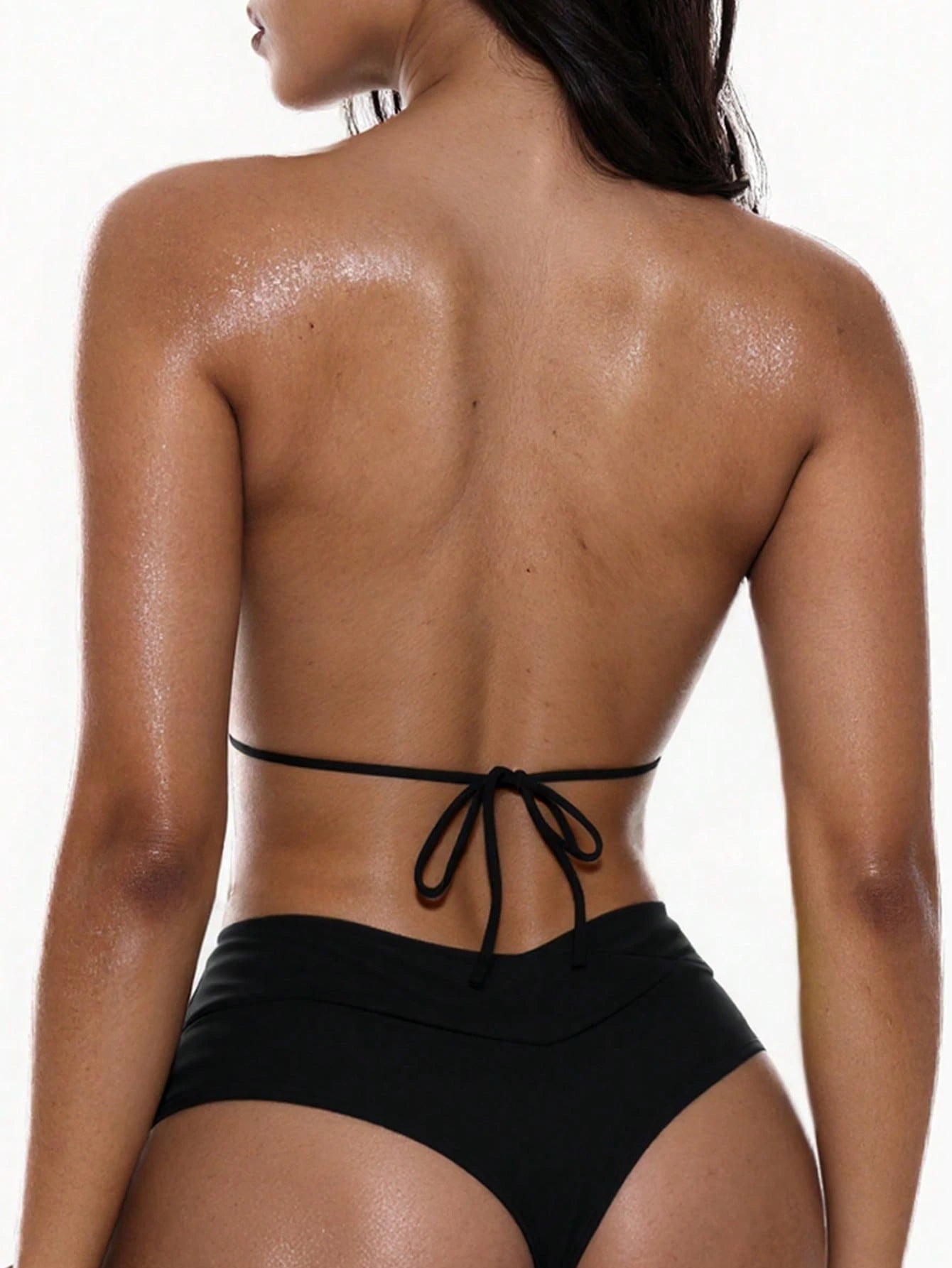 Swim Basics 1pc Women's Solid Color Sexy Crisscross Waist Bikini Bottom Swimwear For Summer Beach Vacation