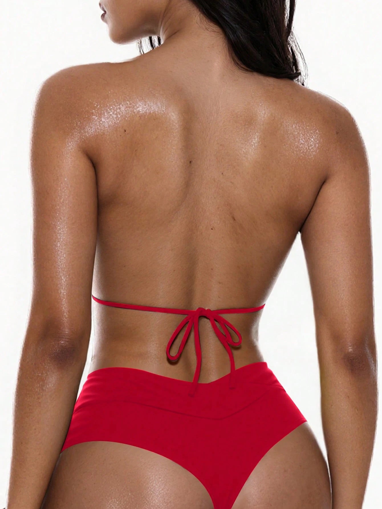 Swim Basics 1pc Women's Solid Color Sexy Crisscross Waist Bikini Bottom Swimwear For Summer Beach Vacation