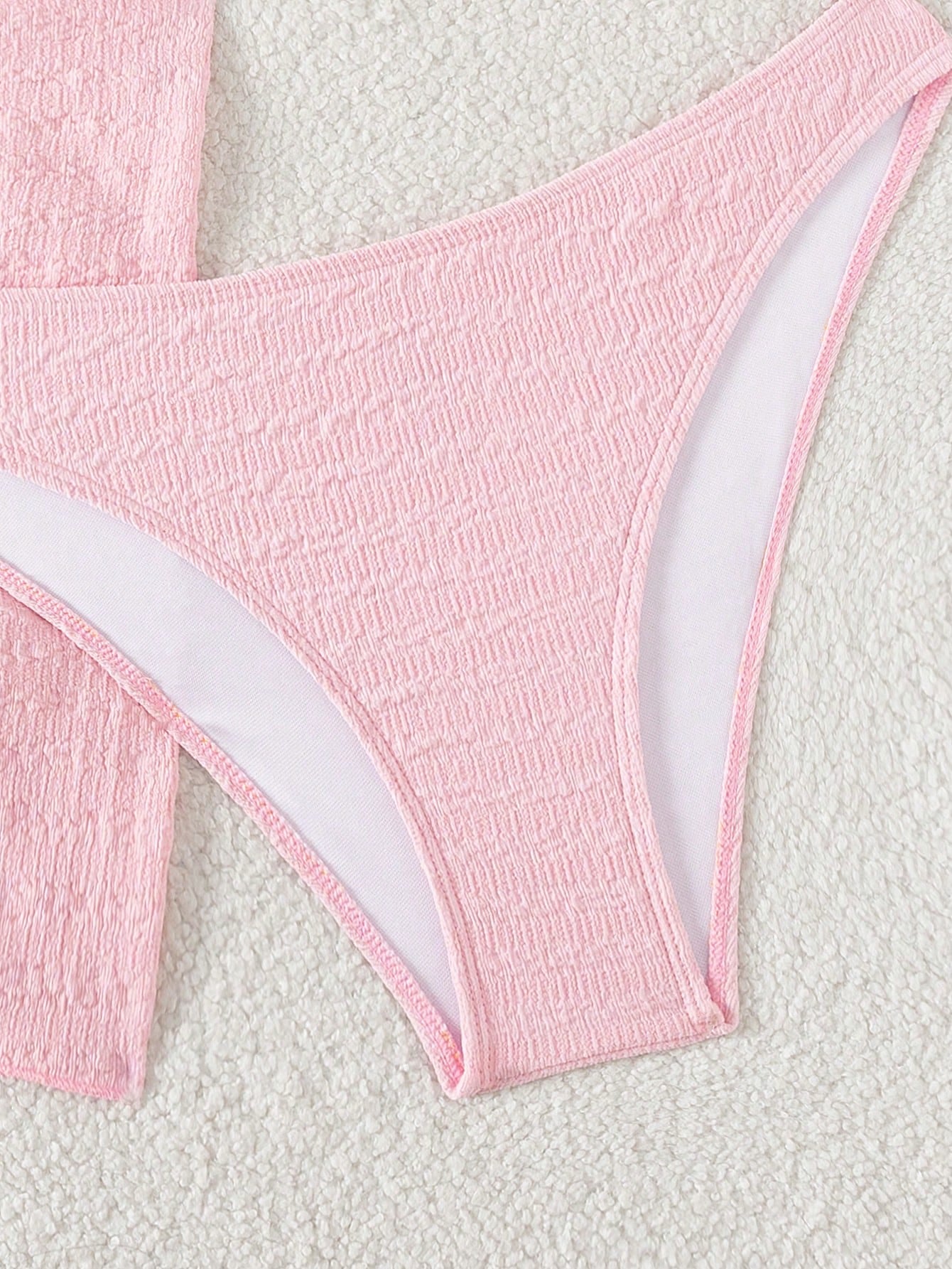 Swim Basics 3pcs/Set Women Solid Color Halter Neck Swimsuit, Triangle Bikini Bottom, Swimwear Set With Cover Up Skirt For Summer