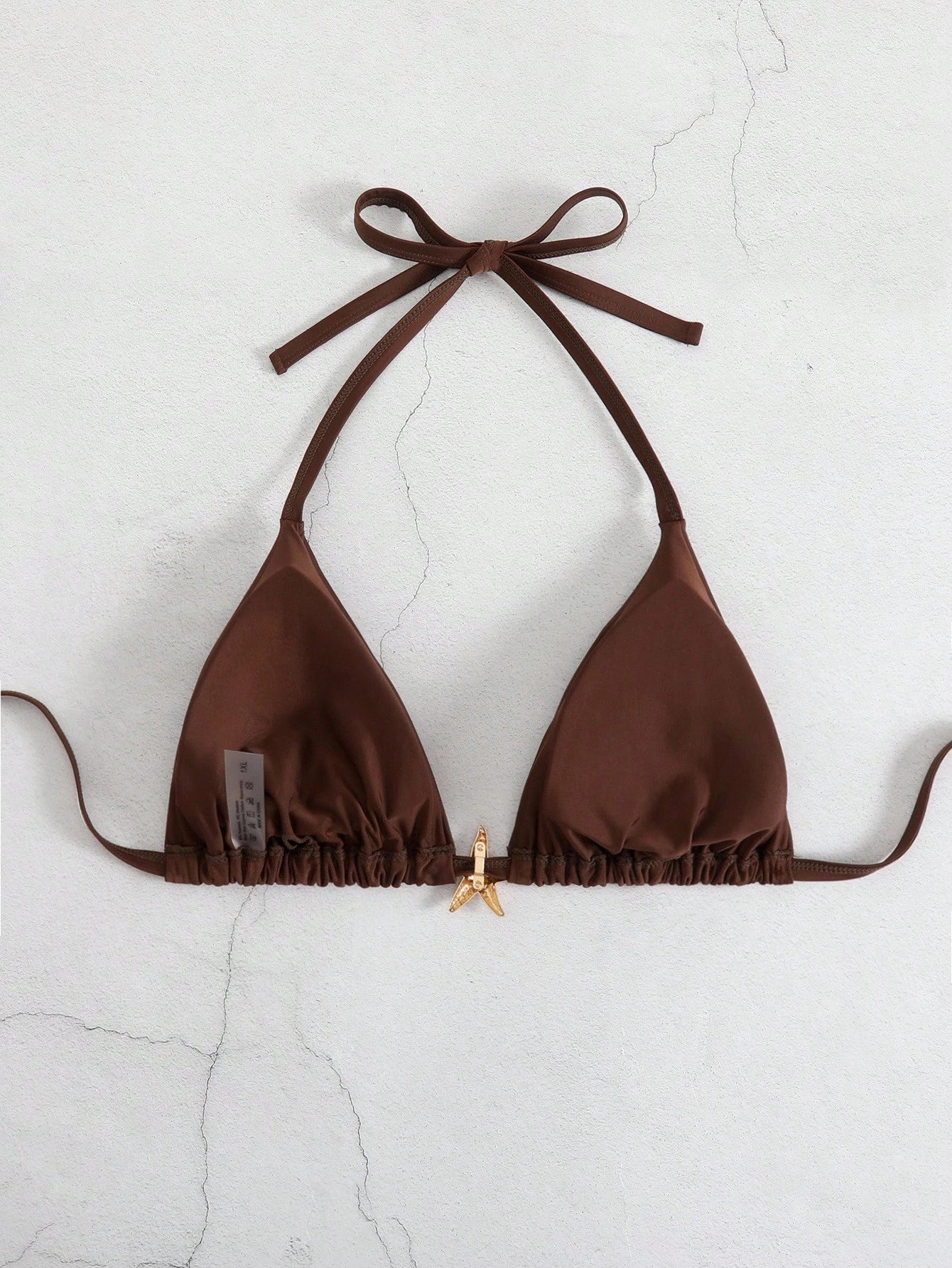 Swim Basics Plus Size Women's Solid Color Halter Bikini Top, Summer