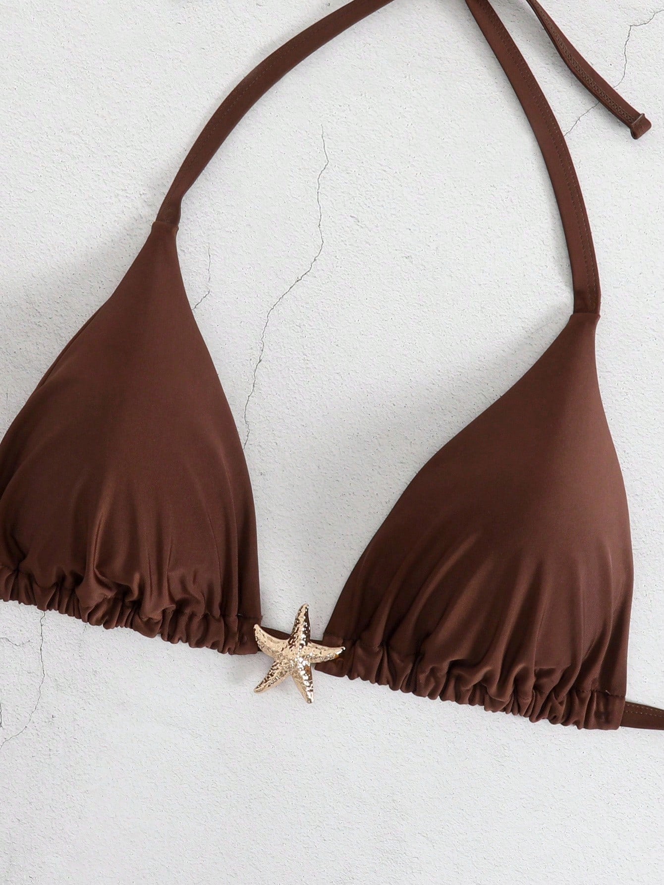 Swim Basics Plus Size Women's Solid Color Halter Bikini Top, Summer