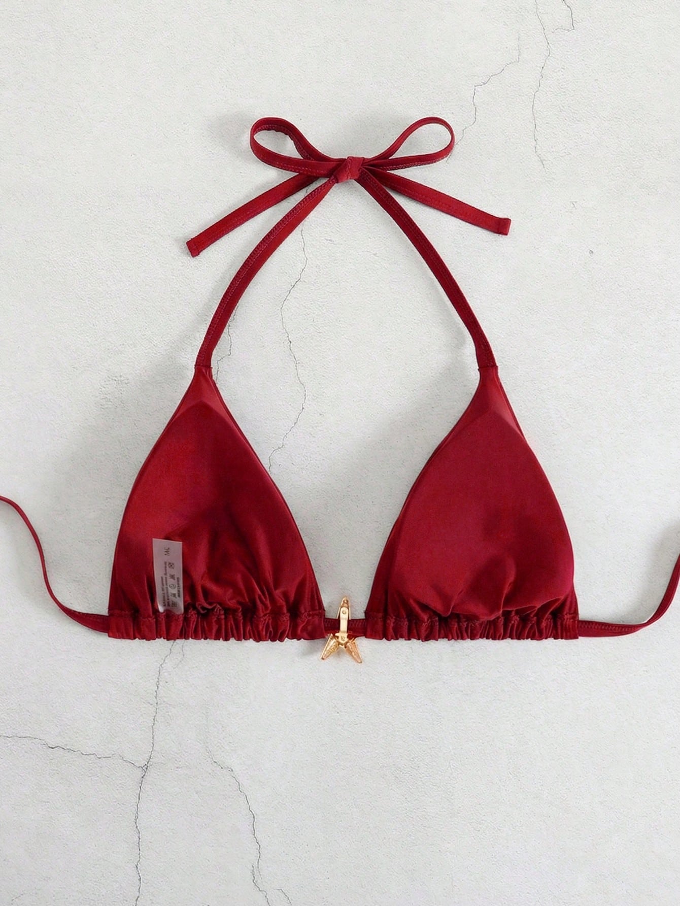 Swim Basics Plus Size Women's Solid Color Halter Bikini Top, Summer