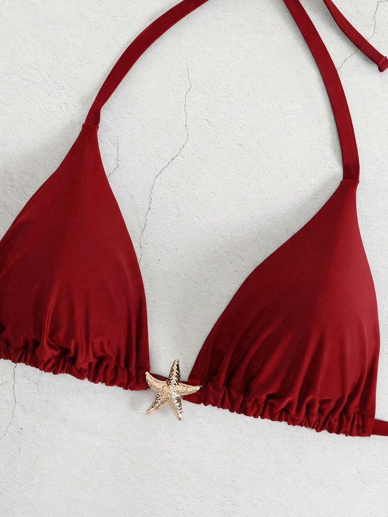 Swim Basics Plus Size Women's Solid Color Halter Bikini Top, Summer