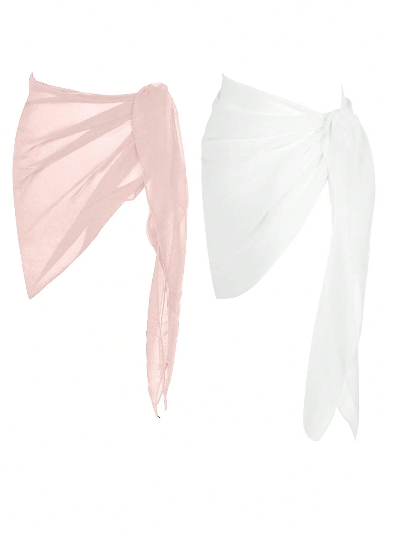 Swim Basics Summer Beach 2packs Chiffon Cover Up Skirt