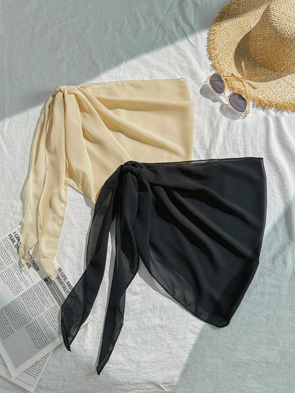 Swim Basics Summer Beach 2packs Chiffon Cover Up Skirt