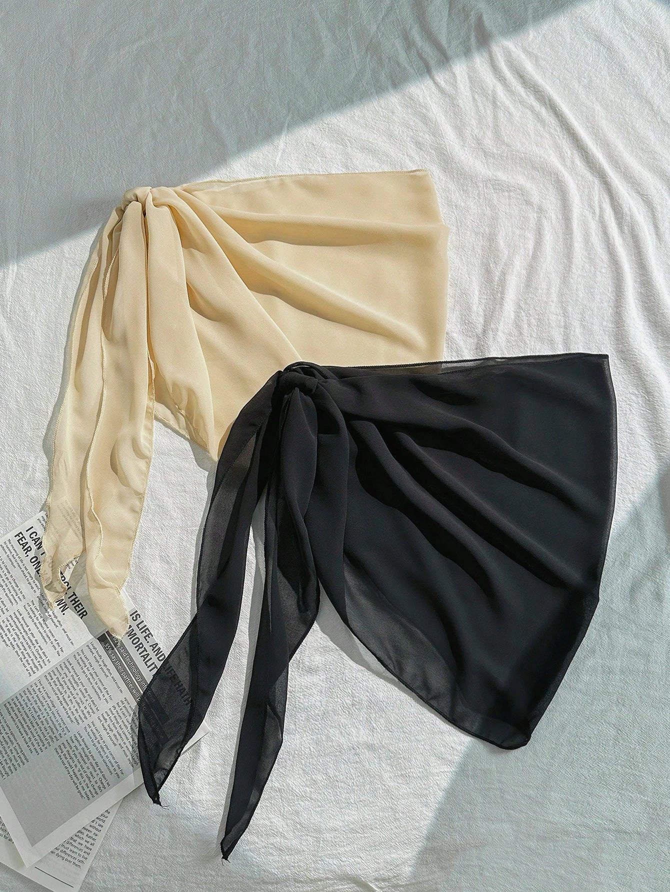 Swim Basics Summer Beach 2packs Chiffon Cover Up Skirt