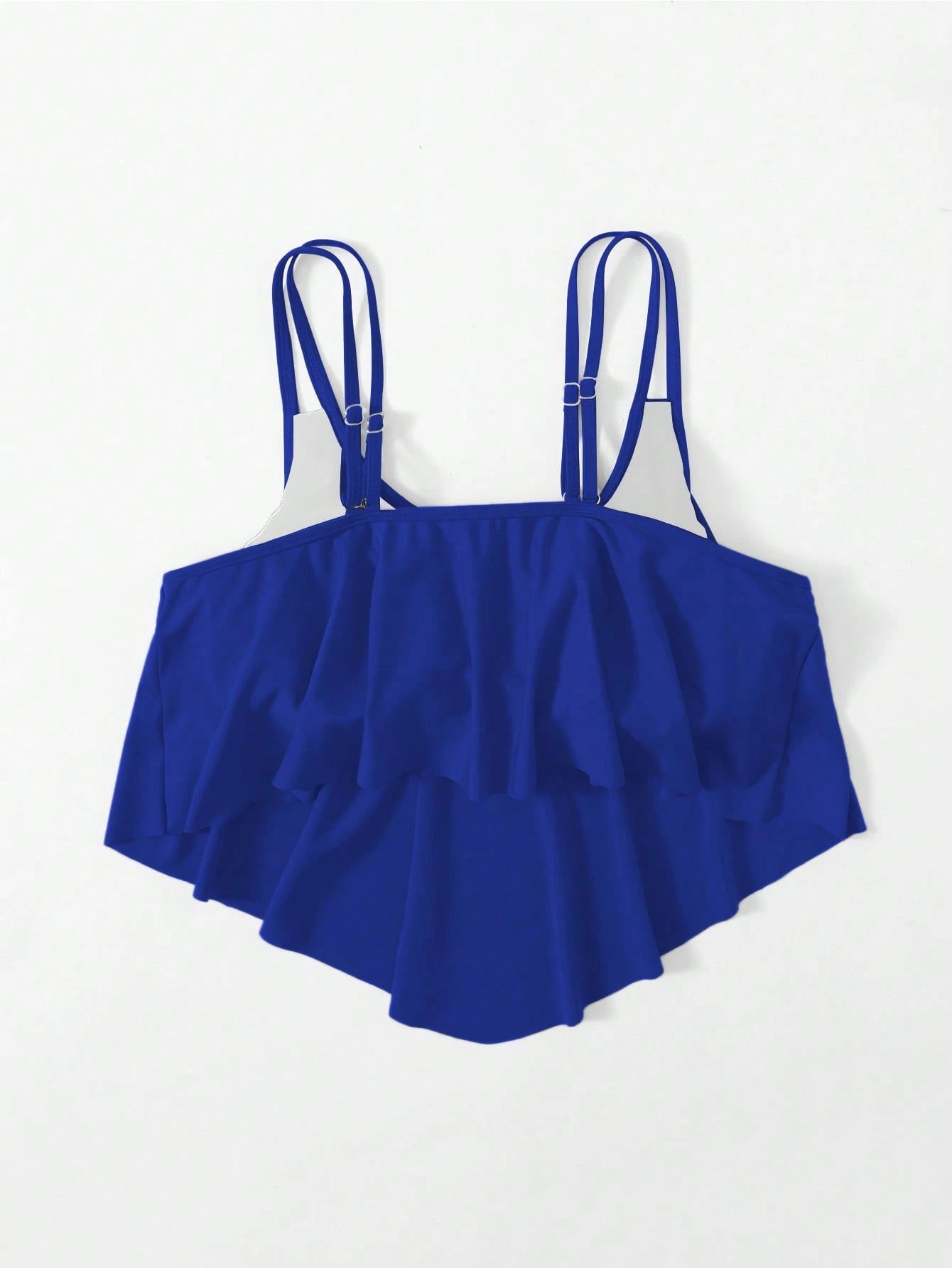 Swim Curve Plus Size Women Simple Solid Color Swimwear Top,Summer Beach