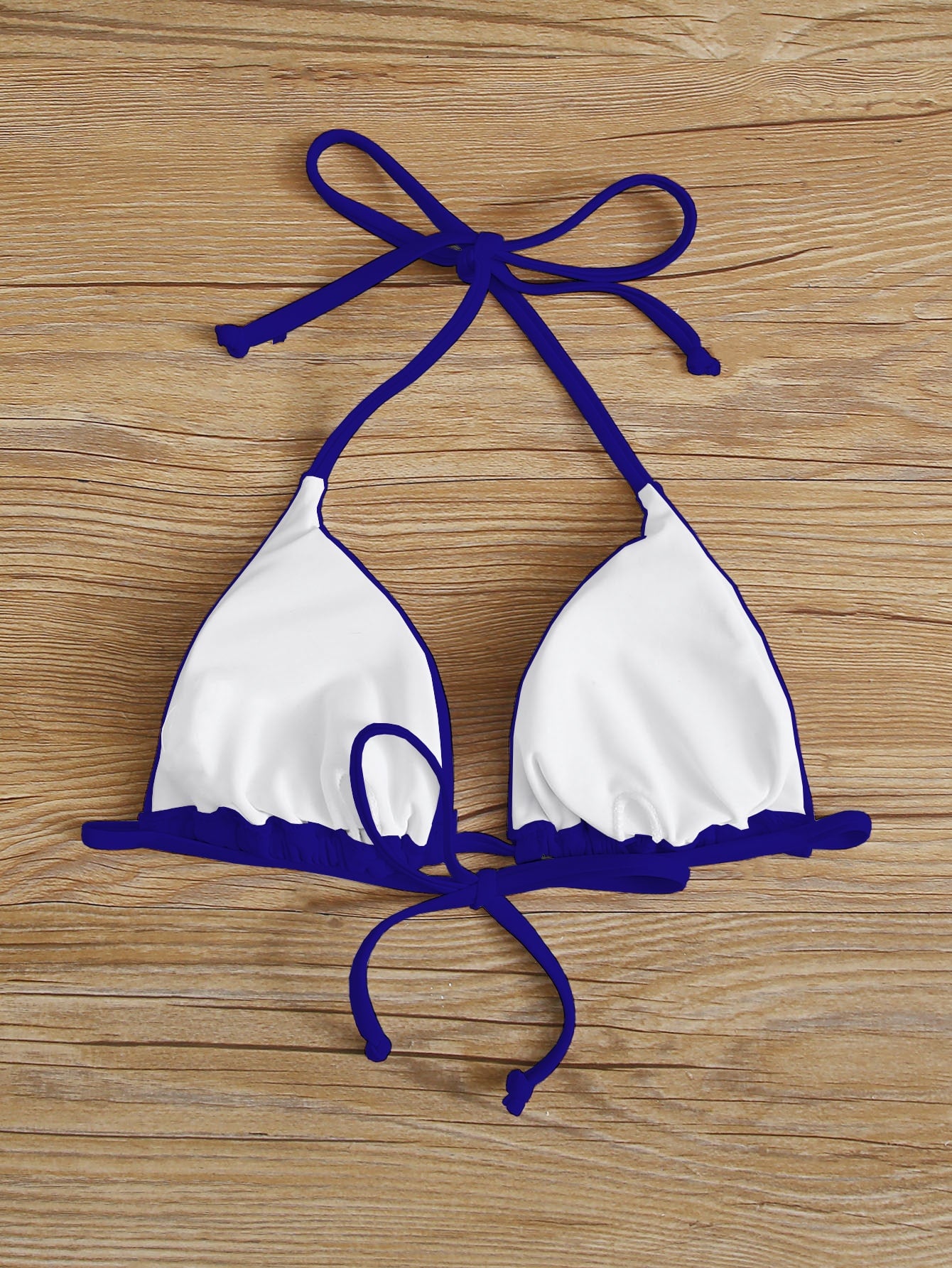 Swim Curve Summer Beach Plus Plain Halter Triangle Bikini Top