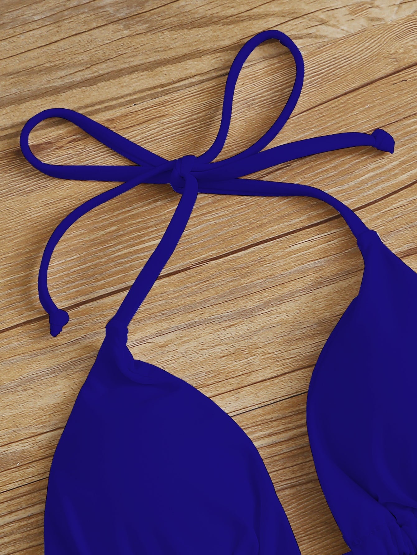 Swim Curve Summer Beach Plus Plain Halter Triangle Bikini Top