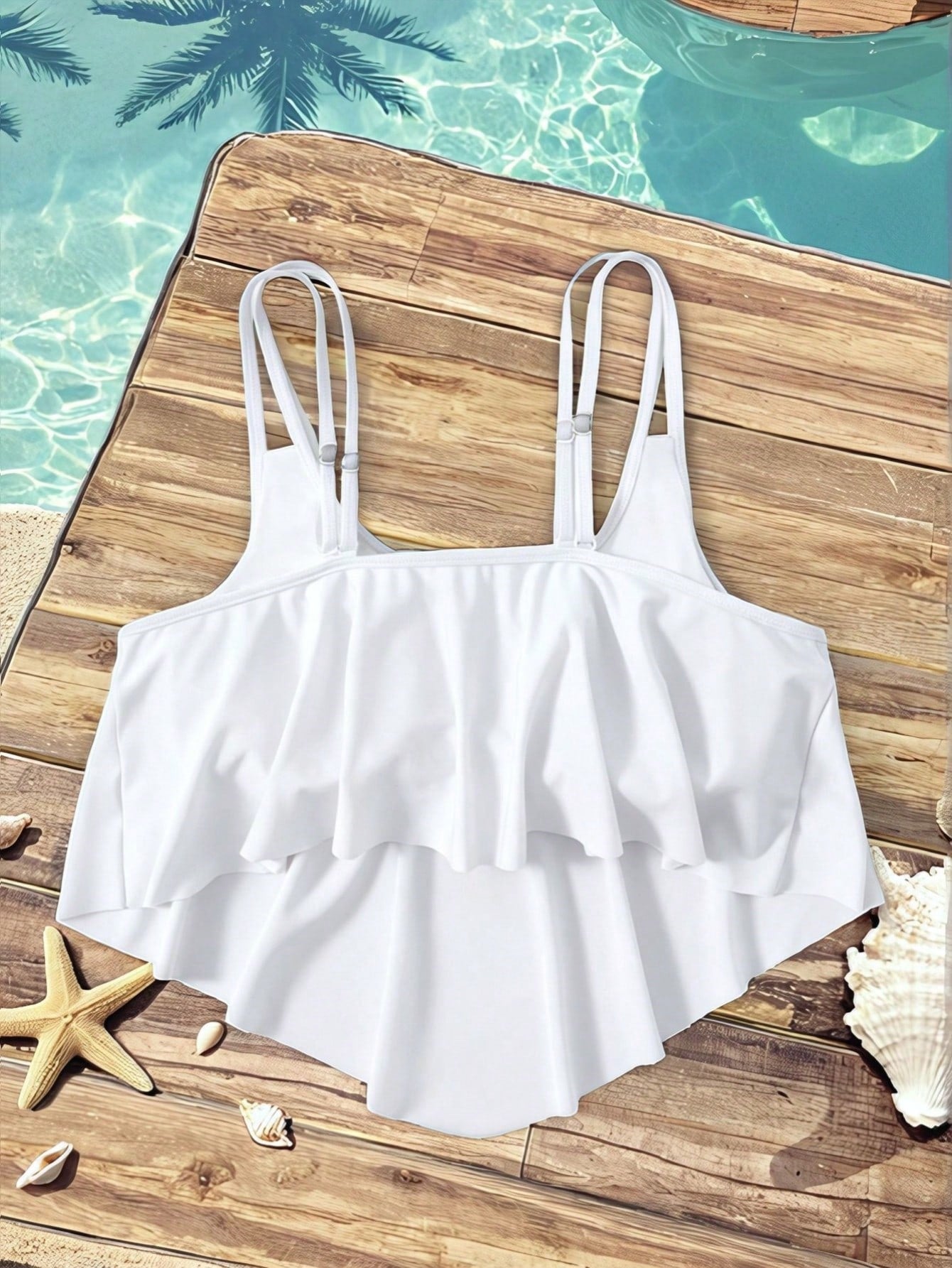Swim Lushoire Plus Size Solid Color Swimwear Top
