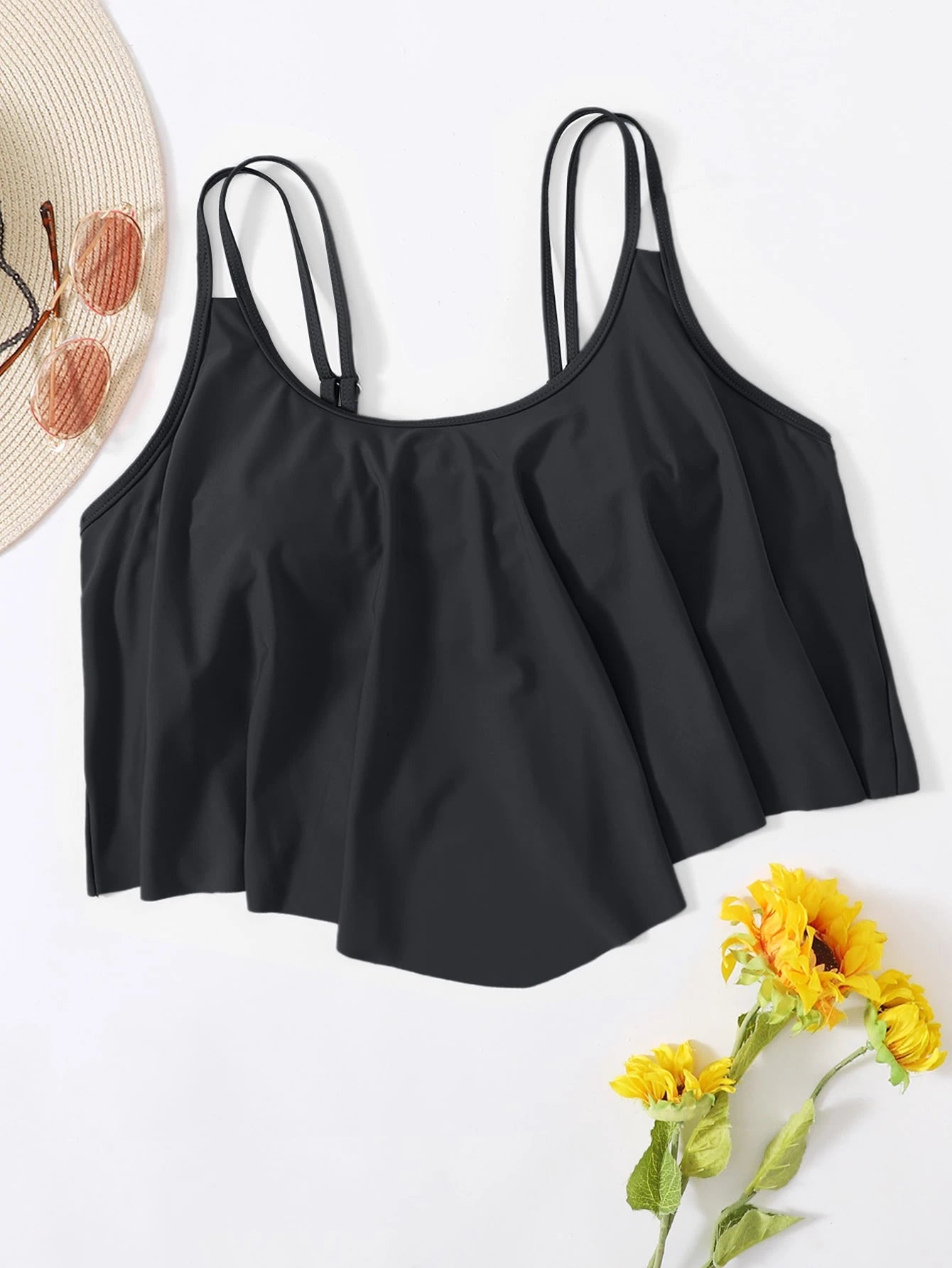 Swim Lushoire Plus Size Solid Color Swimwear Top