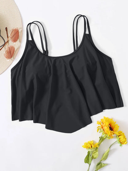 Swim Lushoire Plus Size Solid Color Swimwear Top