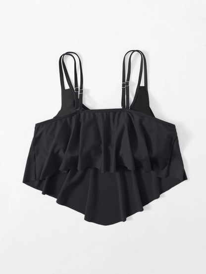 Swim Lushoire Plus Size Solid Color Swimwear Top