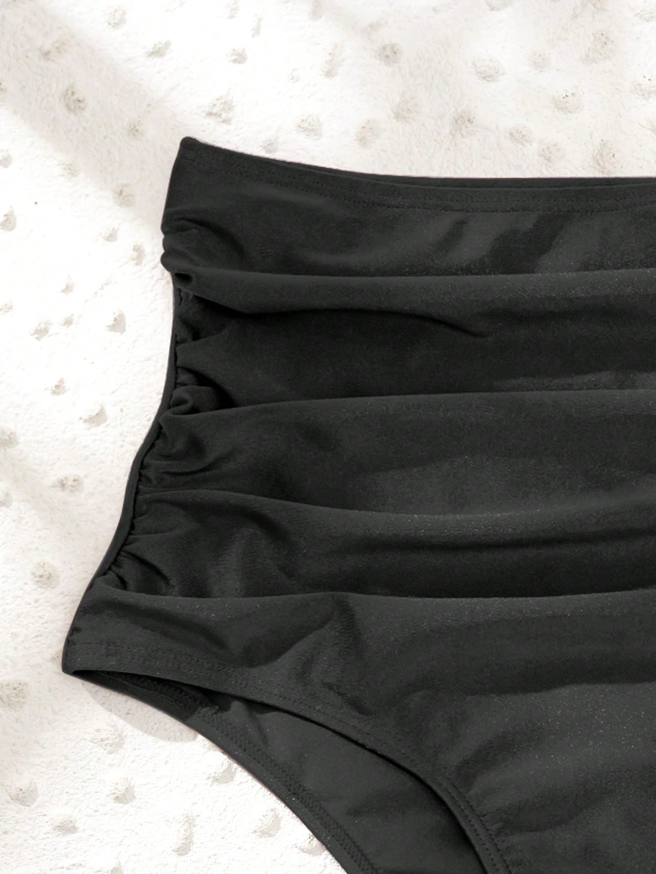 Swim Lushoire Summer Beach Ruched High Waisted Bikini Bottom