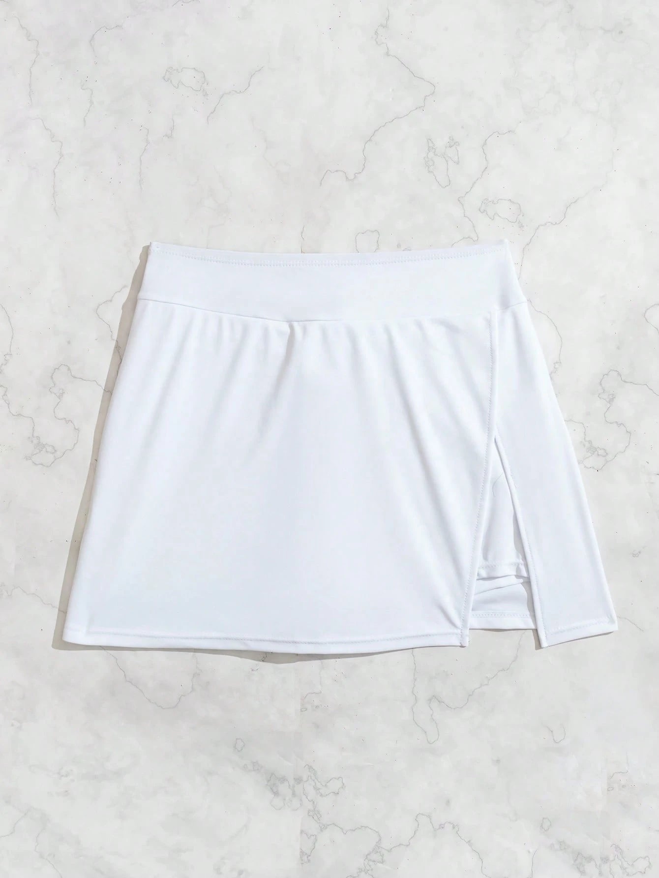 Swim Lushoire Women Beach Solid Color Elegant Side Slit Design Boardshorts