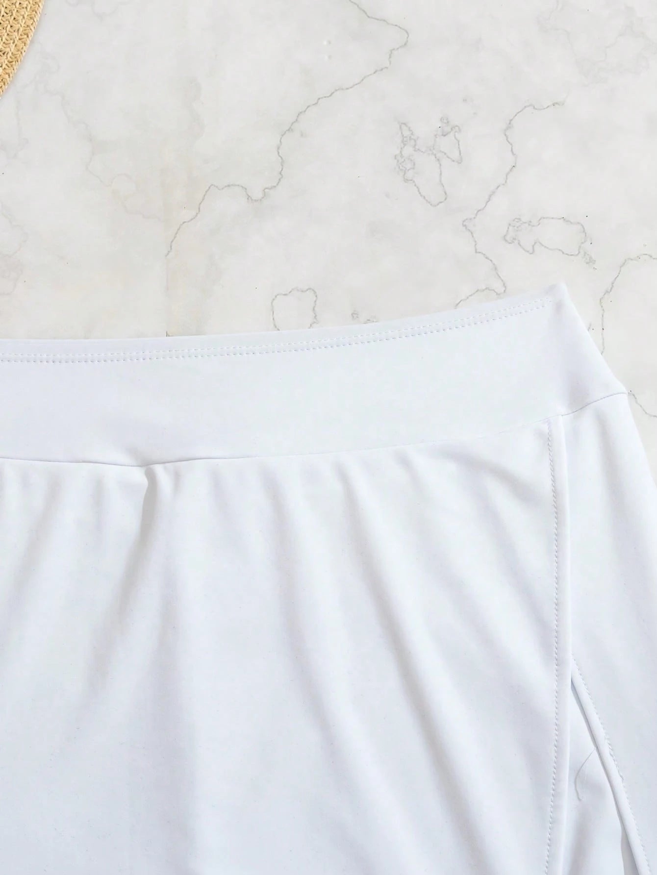 Swim Lushoire Women Beach Solid Color Elegant Side Slit Design Boardshorts