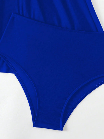 Swim Lushoire Women's Casual Beach Summer Outfits- Twist Design Swimsuit Skirt With Swim Shorts
