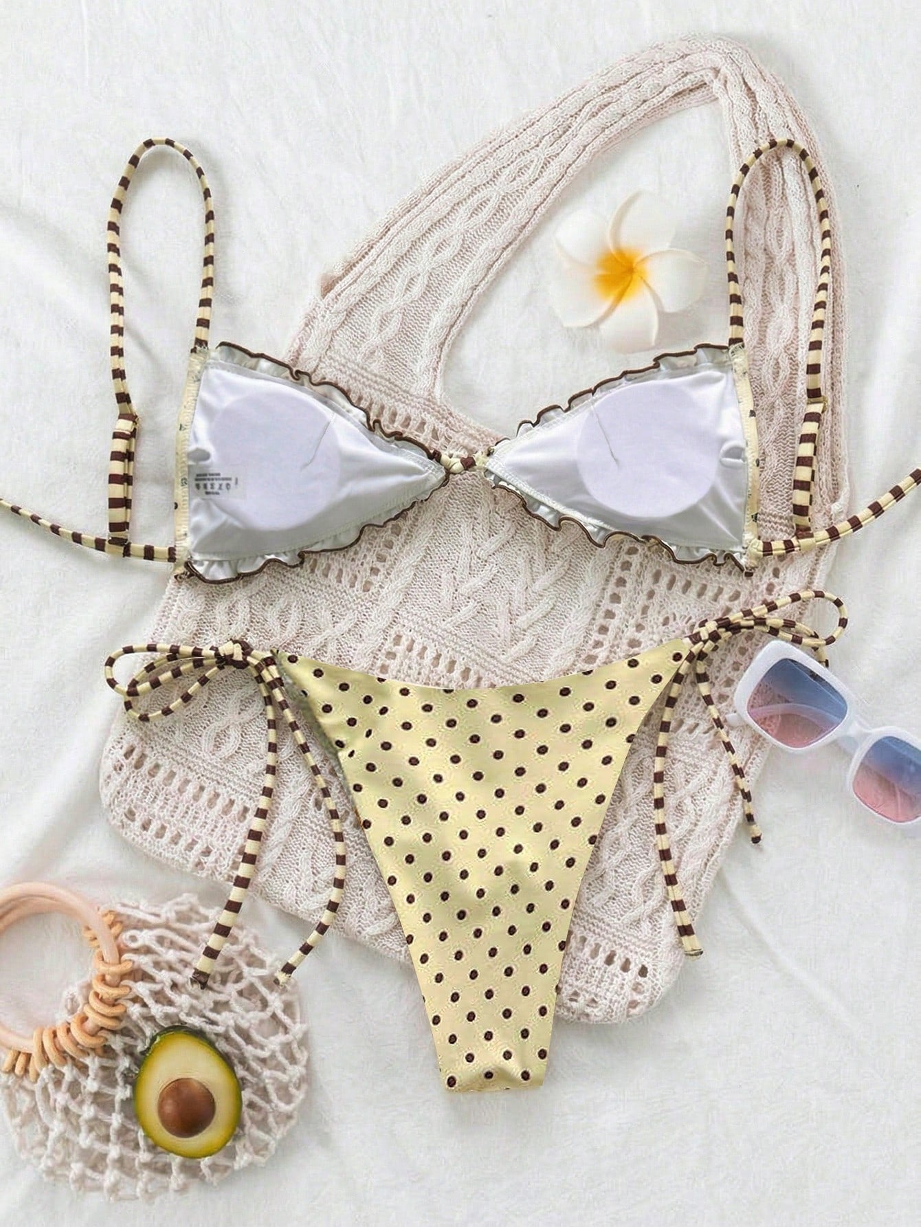 Swim Mod 2026 New Plus Size Mod 1920s Bikini Set, Cute White Summer Beach Vacation Gym Swimwear For Women, Cross-Border E-Commerce Sexy