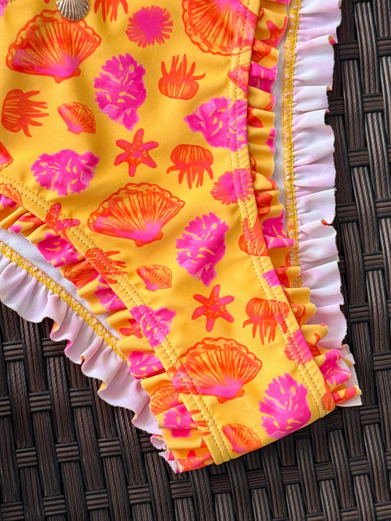 Swim Mod Spring/Summer Fashion Ocean Print Design Shell Decor Sexy Bikini Vacation Set Bikinis Set For Women Vacation Outfits Women Bikini Set Two Piece Set