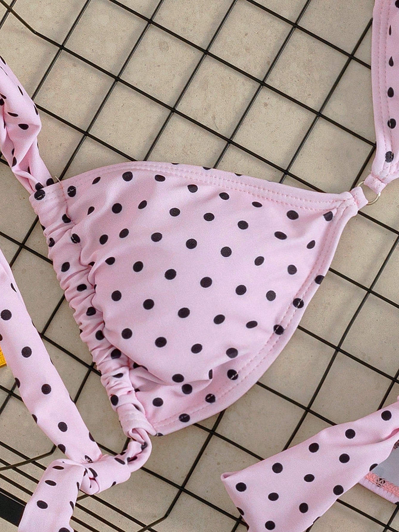 Swim Mod Spring/Summer New French Vintage Taro Purple Polka Dot Sweet & Spicy Girl Two Pieces Swimsuit, Summer Beach Vacation Bikini Set