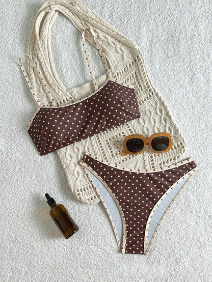 Swim Mod Women's 2 Pieces Swimsuit Set, Floral Print, Spaghetti Strap, Backless, Summer Holiday Beach