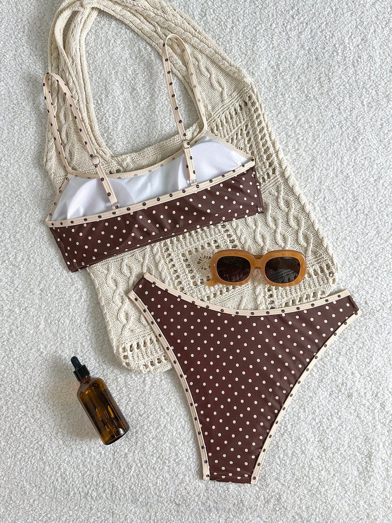 Swim Mod Women's 2 Pieces Swimsuit Set, Floral Print, Spaghetti Strap, Backless, Summer Holiday Beach