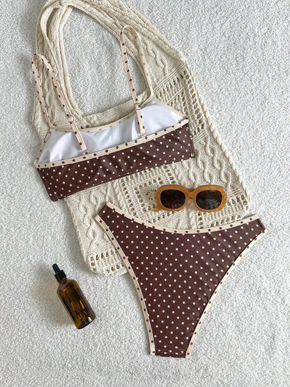 Swim Mod Women's 2 Pieces Swimsuit Set, Floral Print, Spaghetti Strap, Backless, Summer Holiday Beach