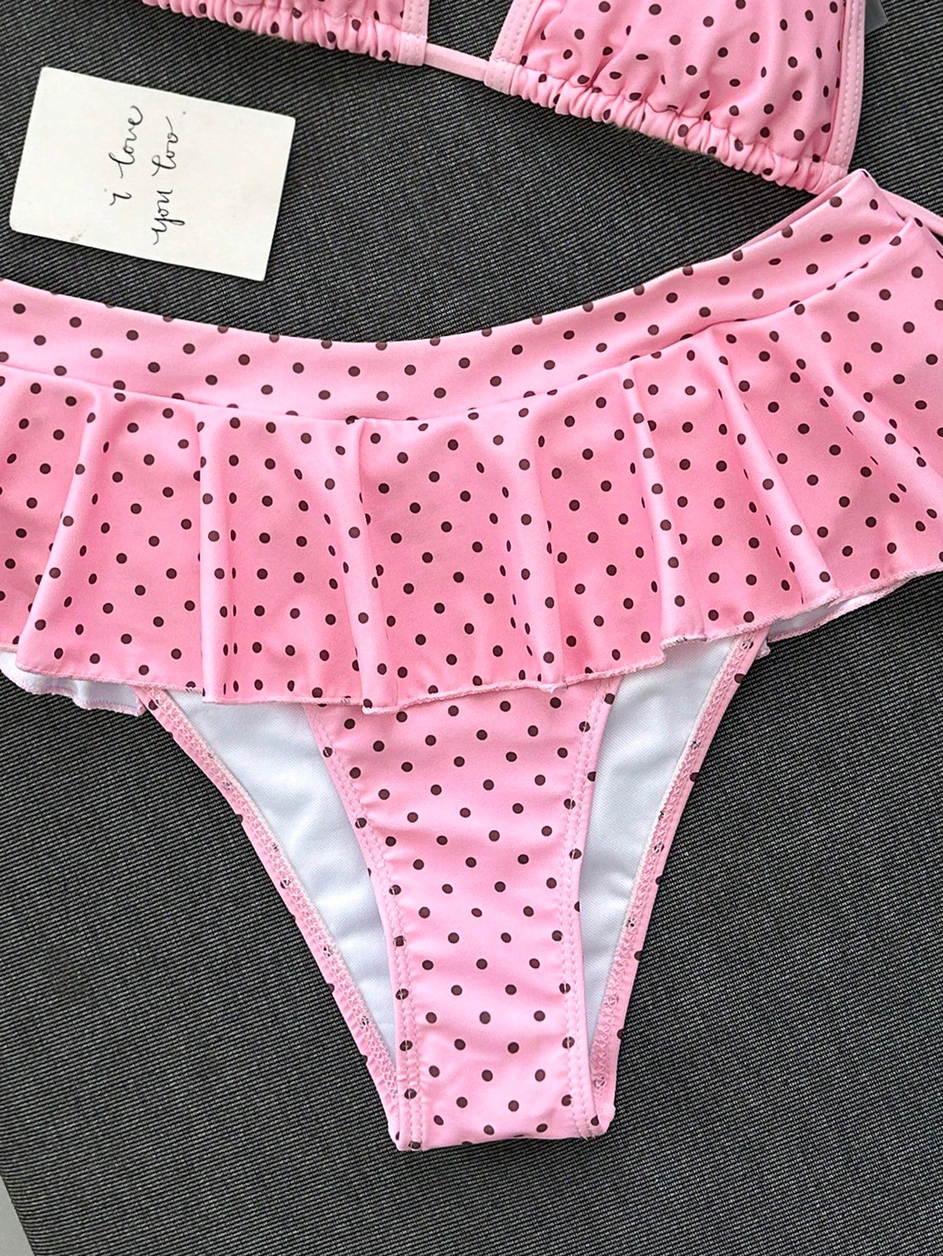 Swim Mod Women's Beachwear Retro Red And White Polka Dot Print Contrast Trim Sexy Micro Bikini Triangle Top Ultra Short Bikini Skirt Fashion Casual Vacation Sweet Retro Cute Sexy Women's Swimsuit Set