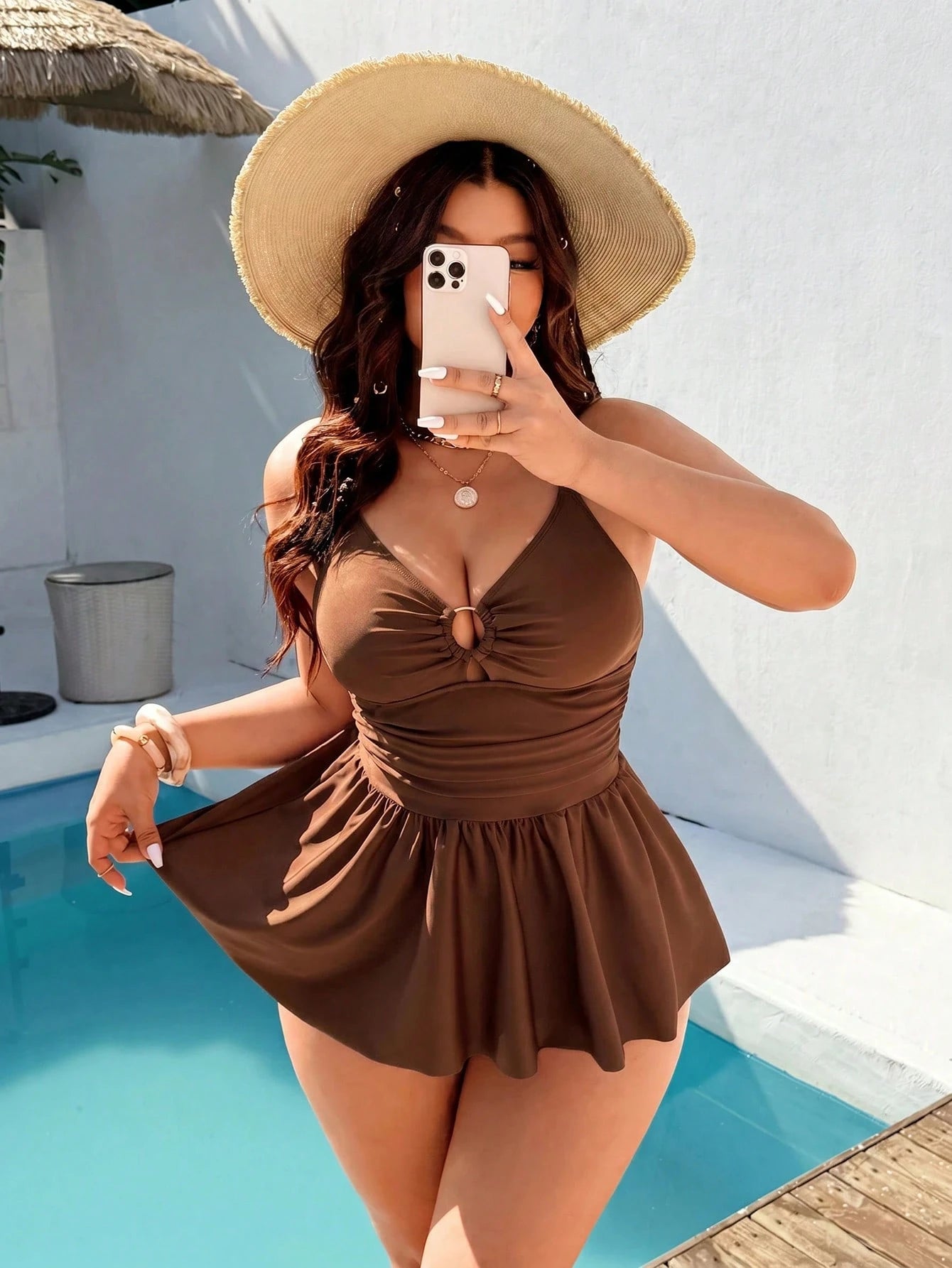 Swim Vcay 2026 New Summer French Frenchy Elegant Vacation Plus Size Swimsuit Set Beach