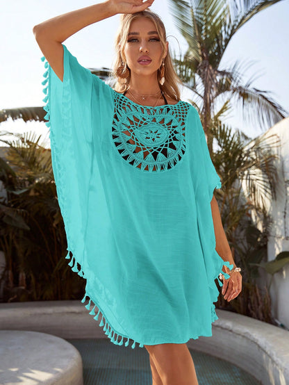 Swim Vcay Summer Beach Tassel Hem Cover Up