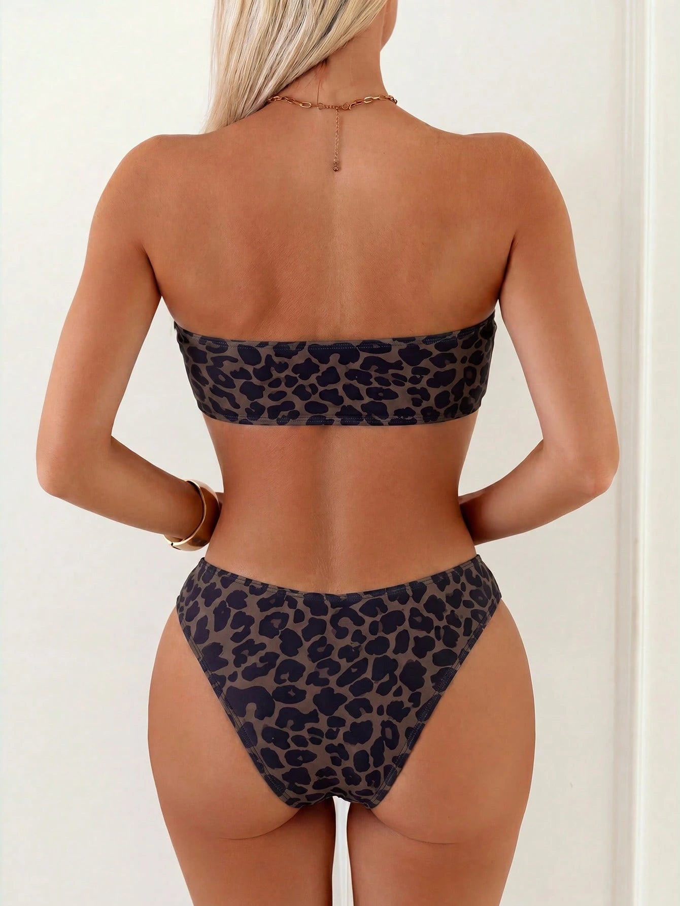 Swim Vcay Women's 2 Pieces Tropical Print Vacation Casual Swimsuit Set