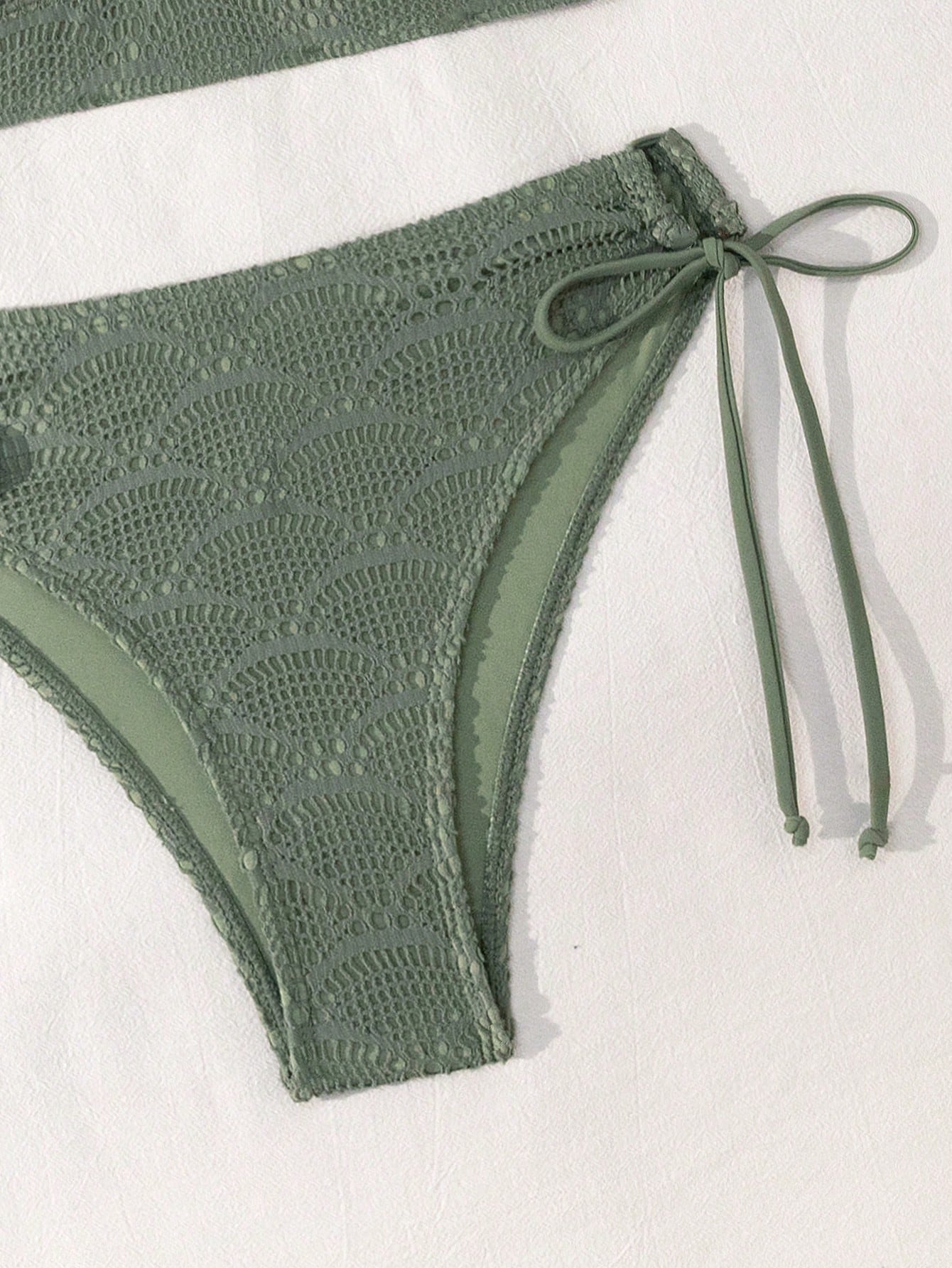 Swim Vcay Women's Hollow Out Fabric Halter Tie Fashion Bikini Set