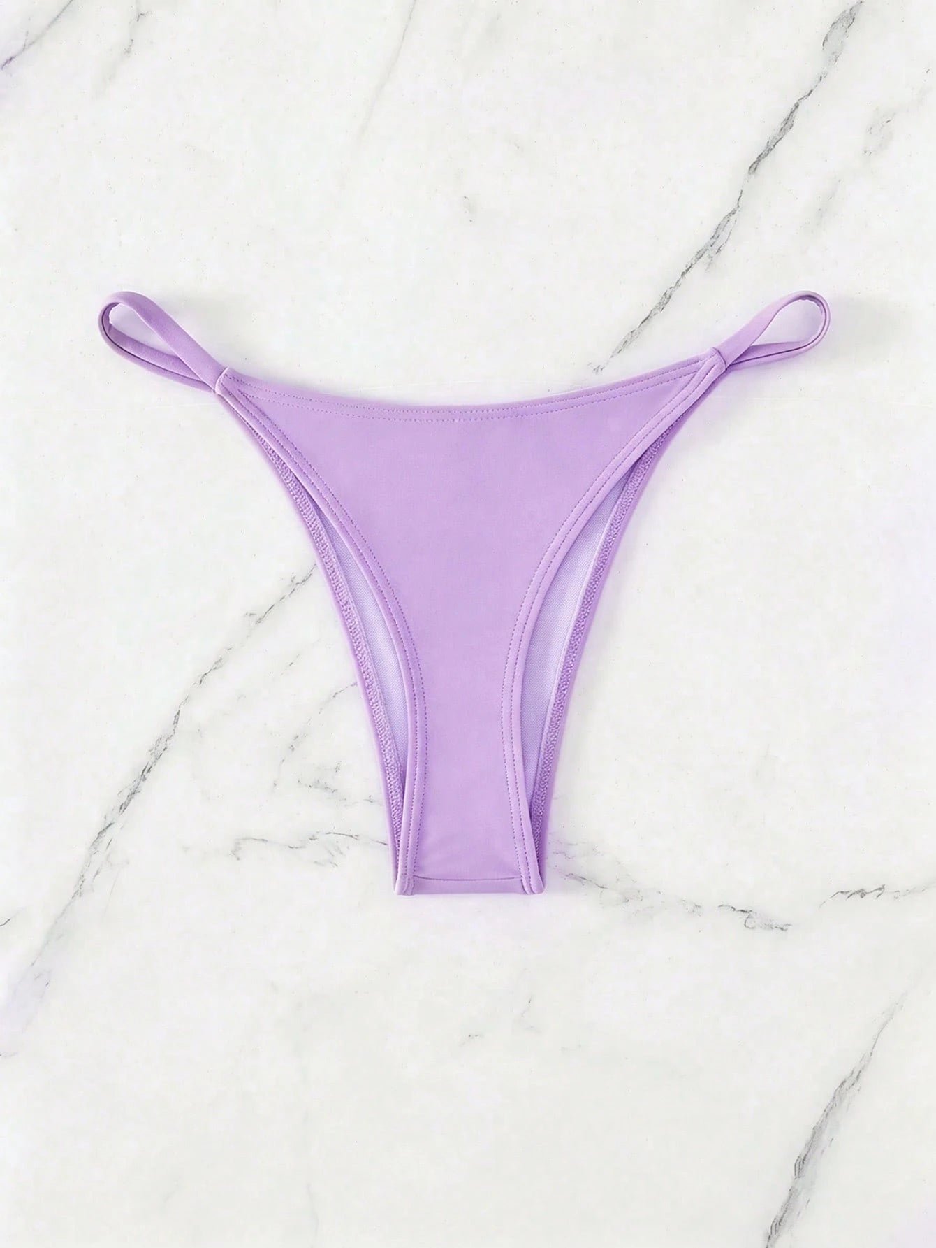 Swim Vcay Women's Summer Beach Solid Color Casual Sexy Bikini Bottoms Purple