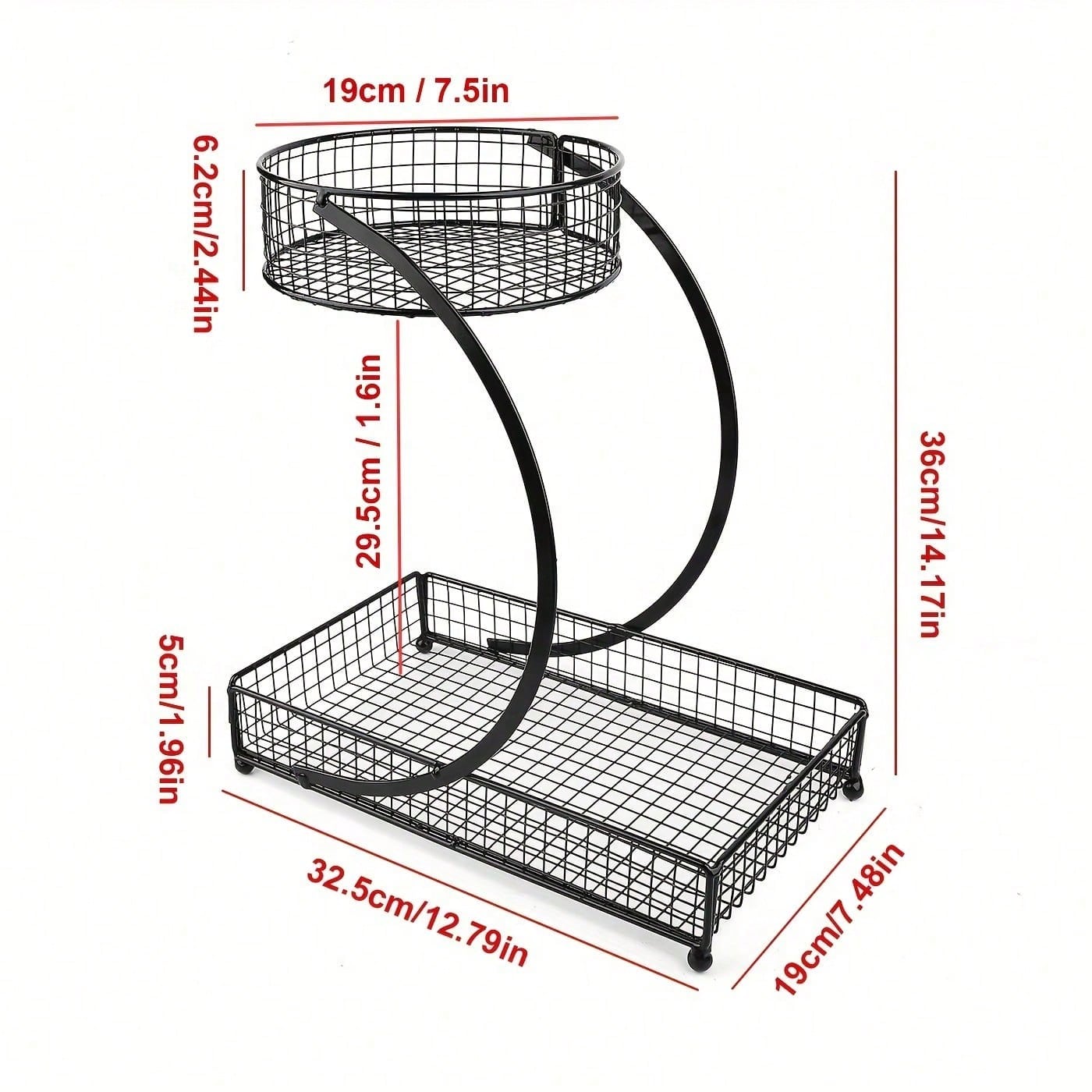 TAIMASI 3-Tier Varnished Metal Cosmetic Organizer With Round Baskets – Desk Oraganizer, Lightweight, Anti-Rust Vanity Storage For Makeup, Lipstick, Perfume & Skincare – Dorm Room Essentials College