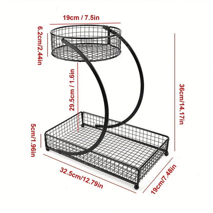 TAIMASI 3-Tier Varnished Metal Cosmetic Organizer With Round Baskets – Desk Oraganizer, Lightweight, Anti-Rust Vanity Storage For Makeup, Lipstick, Perfume & Skincare – Dorm Room Essentials College