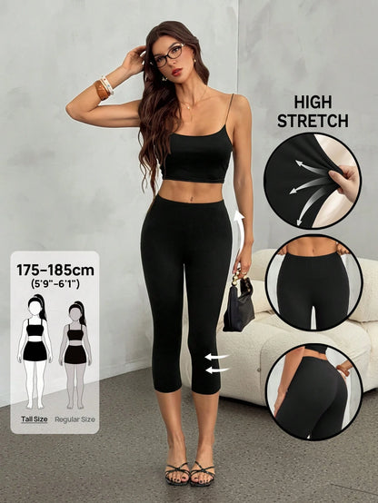 Tall Women's Casual Versatile Solid Color Leggings
