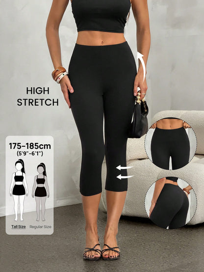 Tall Women's Casual Versatile Solid Color Leggings