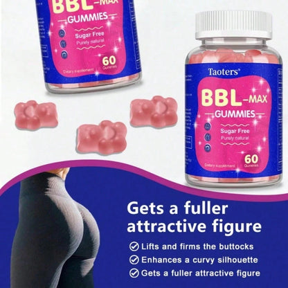 Taoters 60 Count BBL- Max- Booty Gummies For Women- Multivitamin & Herbal Blend For Firming, Lifting & Smoothing Contours, Body Confidence