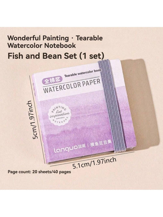 Tearable Watercolor Notebook, 20 Sheets Thick 300G Watercolor Paper, Medium Grain, Portable Travel Drawing Notebook For Graffiti Painting, ﻿ Back To School,Mother's Day,Mom's Gift