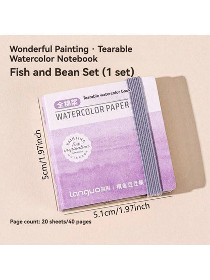 Tearable Watercolor Notebook, 20 Sheets Thick 300G Watercolor Paper, Medium Grain, Portable Travel Drawing Notebook For Graffiti Painting, ﻿ Back To School,Mother's Day,Mom's Gift