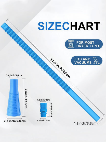 Third-Gen Extendable Vacuum Extension Hose Made Of Sturdy Plastic. Flexible Stretchable Tube Reaches Tight Corners To Remove Lint & Debris, Compatible With Most Vacuums As Household Cleaning Accessory