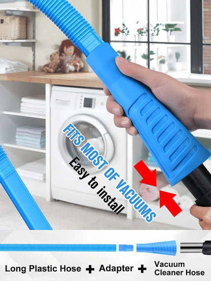 Third-Gen Extendable Vacuum Extension Hose Made Of Sturdy Plastic. Flexible Stretchable Tube Reaches Tight Corners To Remove Lint & Debris, Compatible With Most Vacuums As Household Cleaning Accessory