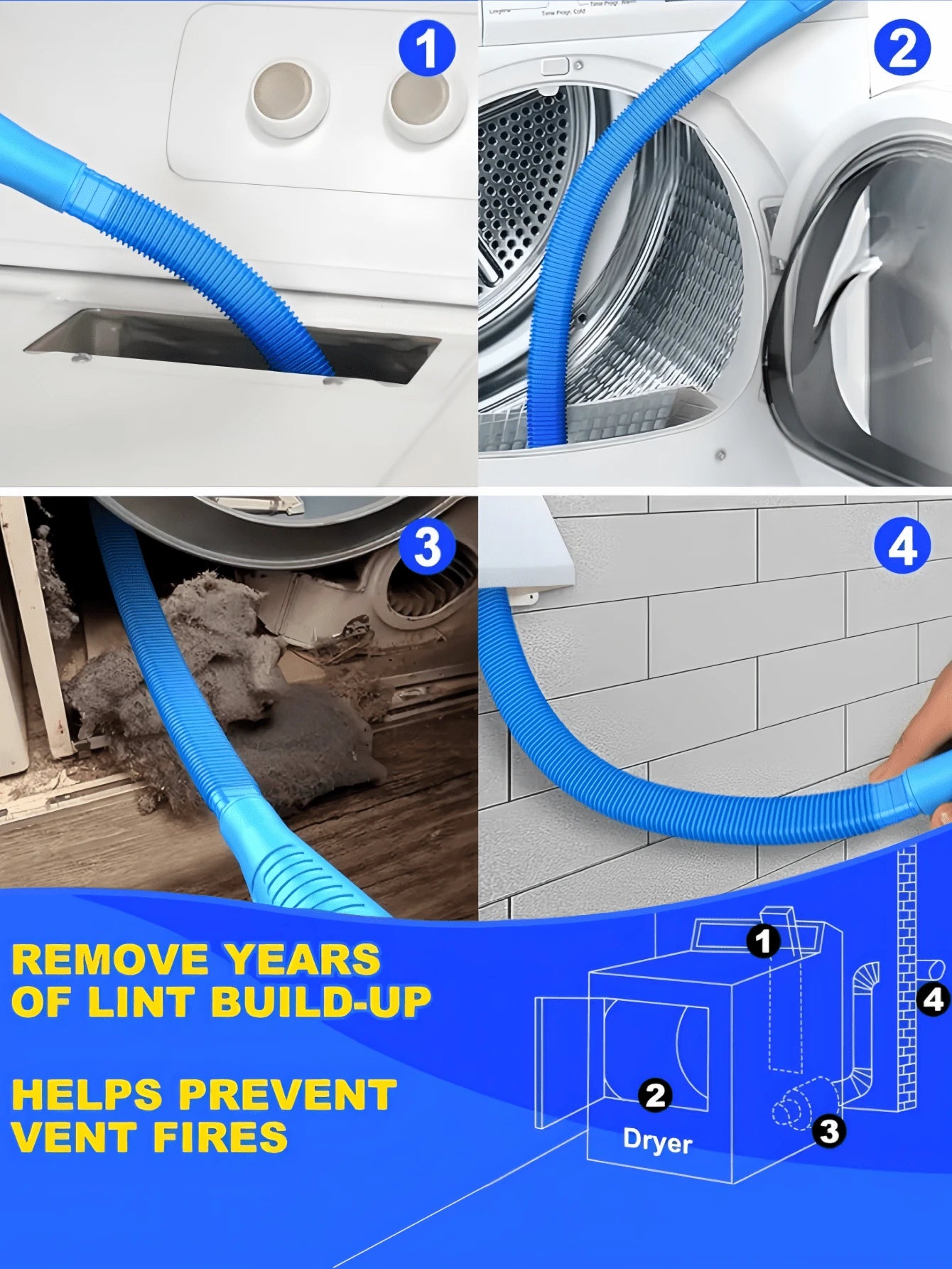 Third-Gen Extendable Vacuum Extension Hose Made Of Sturdy Plastic. Flexible Stretchable Tube Reaches Tight Corners To Remove Lint & Debris, Compatible With Most Vacuums As Household Cleaning Accessory