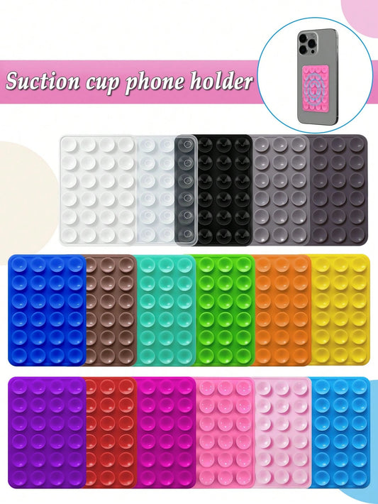 This One-Piece Silicone Material Product Has 48 Double-Sided Suction Cups On The Back Of The Phone Case, Suitable For Mobile Phones, Laptop Bags, Leather Bags, Suction Cups And Card Clips.
