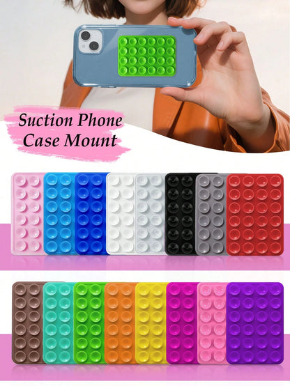 This One-Piece Silicone Material Product Has 48 Double-Sided Suction Cups On The Back Of The Phone Case, Suitable For Mobile Phones, Laptop Bags, Leather Bags, Suction Cups And Card Clips.