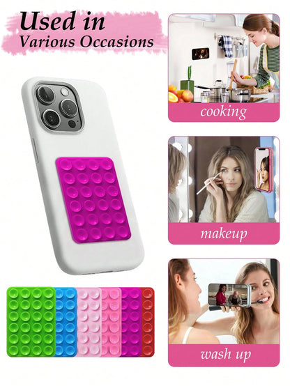 This One-Piece Silicone Material Product Has 48 Double-Sided Suction Cups On The Back Of The Phone Case, Suitable For Mobile Phones, Laptop Bags, Leather Bags, Suction Cups And Card Clips.
